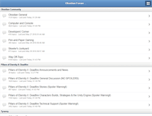 Tablet Screenshot of forums.obsidian.net